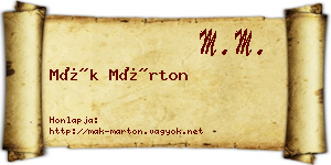 Mák Márton névjegykártya