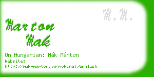 marton mak business card